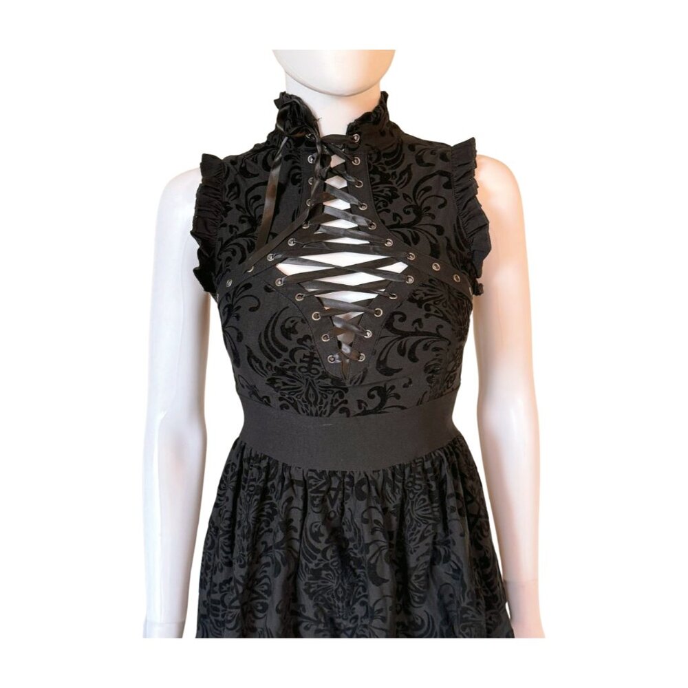 Killstar Gothic Lace-Up Mini Dress – XS – Like New - Picture 3 of 9